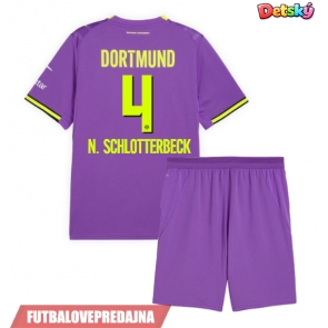 Lacne Dětský Futbalové dres Borussia Dortmund Nico Schlotterbeck #4 2026-27 Krátky Rukáv - Tretina (+ trenírky)